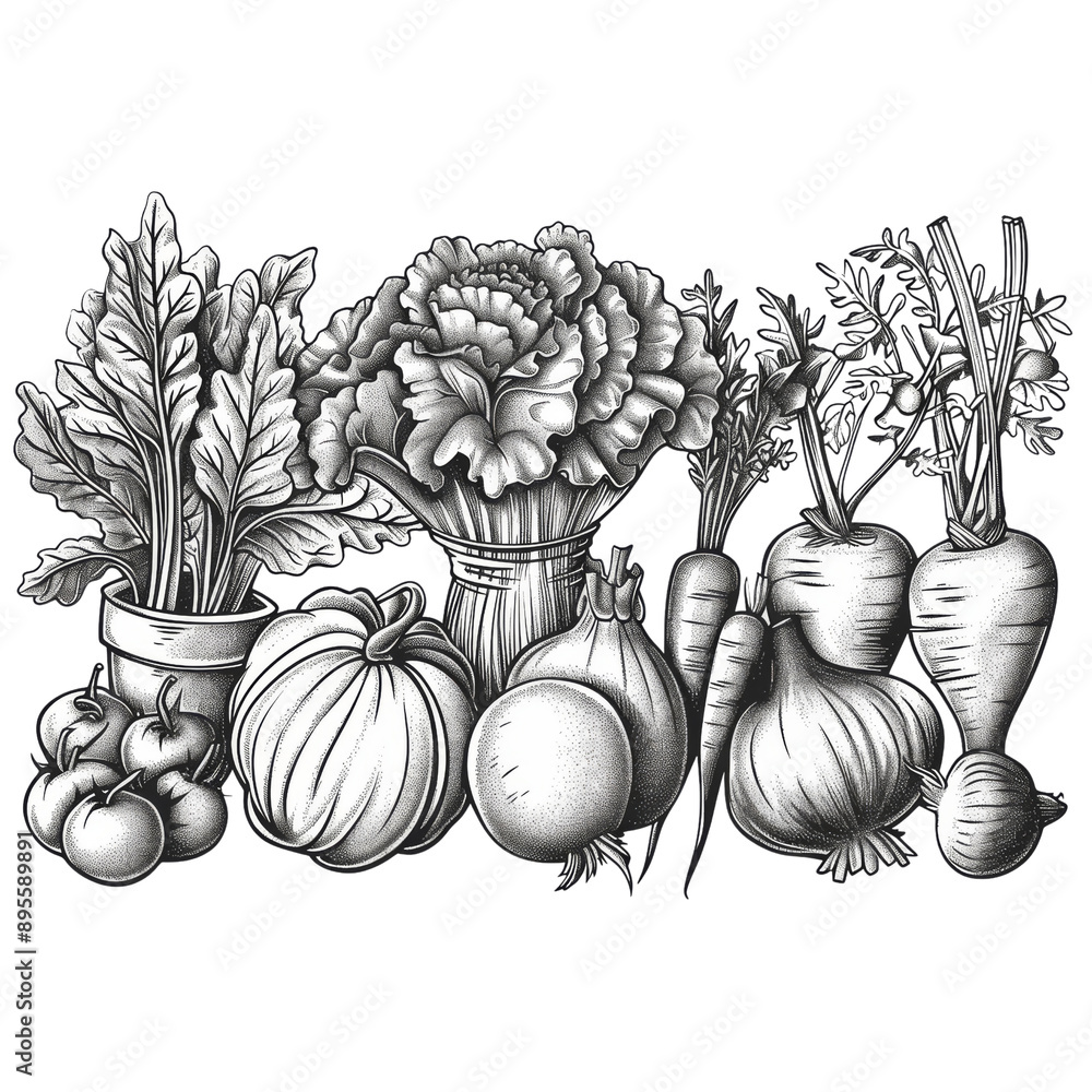custom made wallpaper toronto digitalBlack and White Vegetable Variety Illustration PNG Transparency