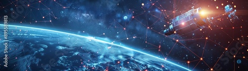 Modern defense system with advanced radar and satellite technology, highlighting national security measures