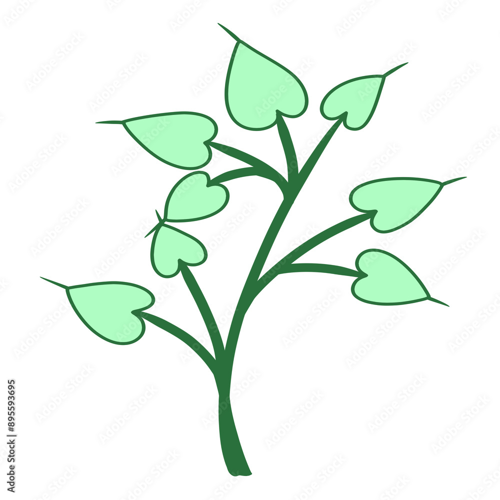 Obraz premium Green leaves illustration