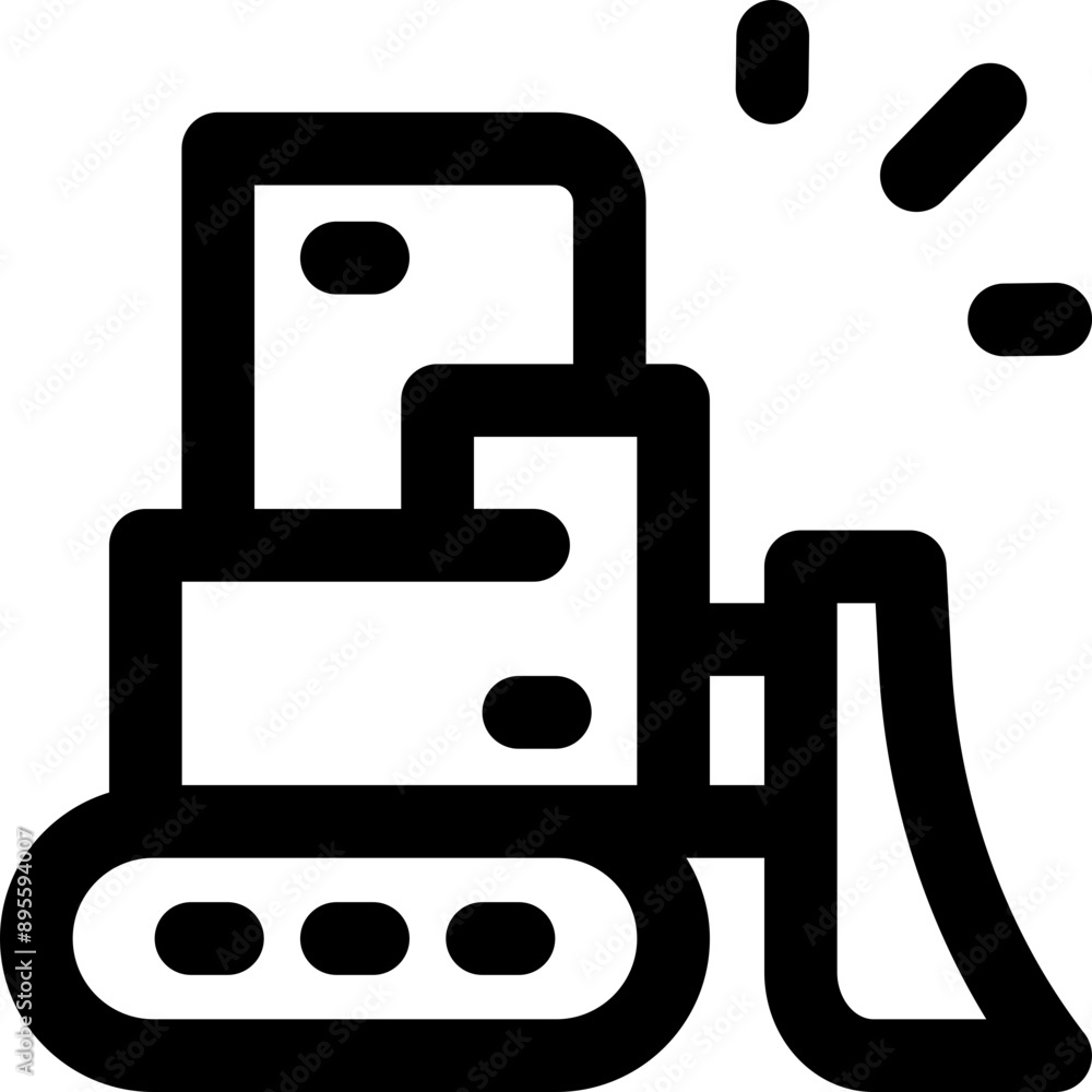 bulldozer icon. vector line icon for your website, mobile, presentation, and logo design. bulldozer icon. vector line icon for your website, mobile, presentation, and logo design.