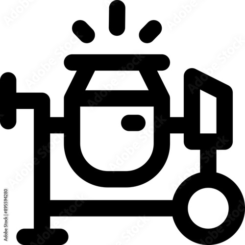 concrete mixer icon. vector line icon for your website, mobile, presentation, and logo design.