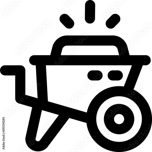 wheelbarrow icon. vector line icon for your website, mobile, presentation, and logo design.