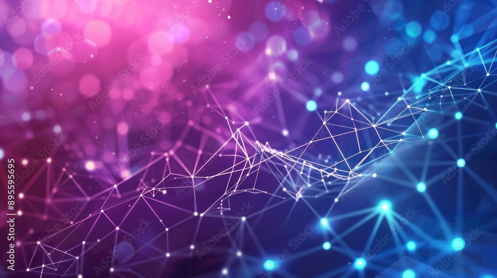 Fototapeta premium Abstract Network with Bokeh Effect