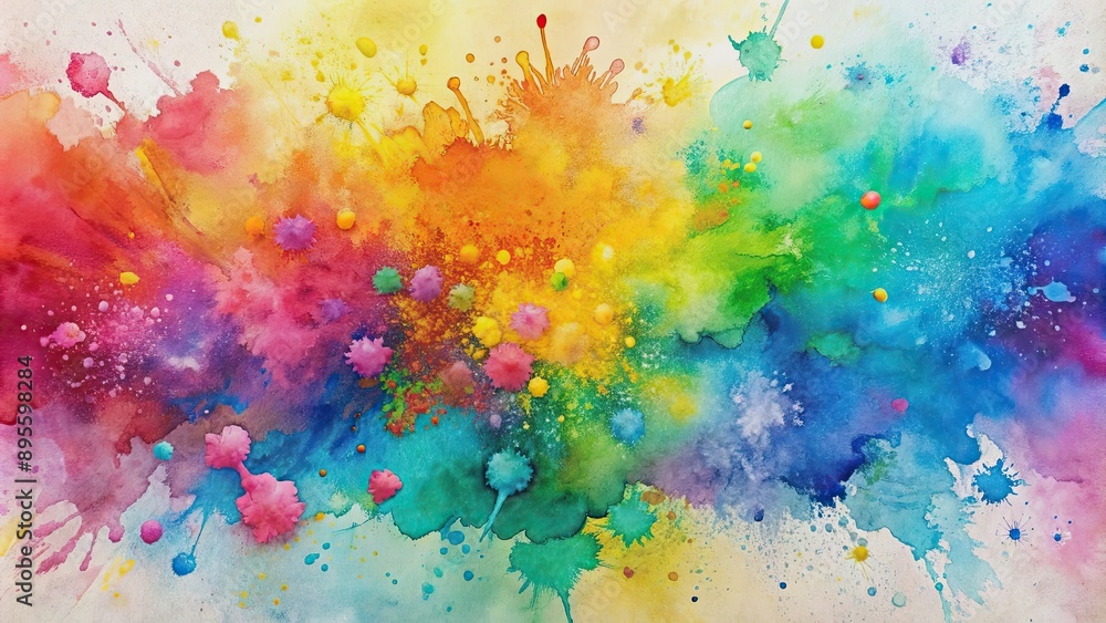 Obraz premium Watercolour pastel paint splatter on paper , artistic, vibrant, colorful, abstract, creative, texture, background