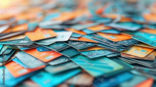 Pile of discarded fake IDs, Identity Theft, illegal identity creation and use