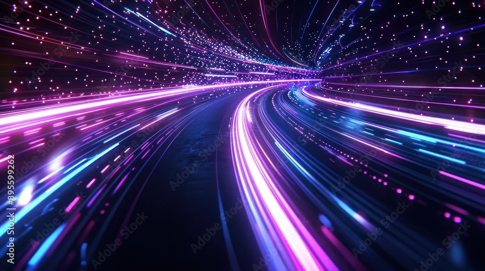 Neon Lights Tunnel - Speed and Motion Blur Effect Neon Lights Tunnel - Speed and Motion Blur Effect