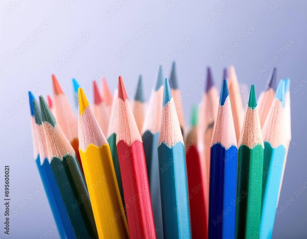 Close-Up View of Colorful Pencils with Copy-Space Close-Up View of Colorful Pencils with Copy-Space