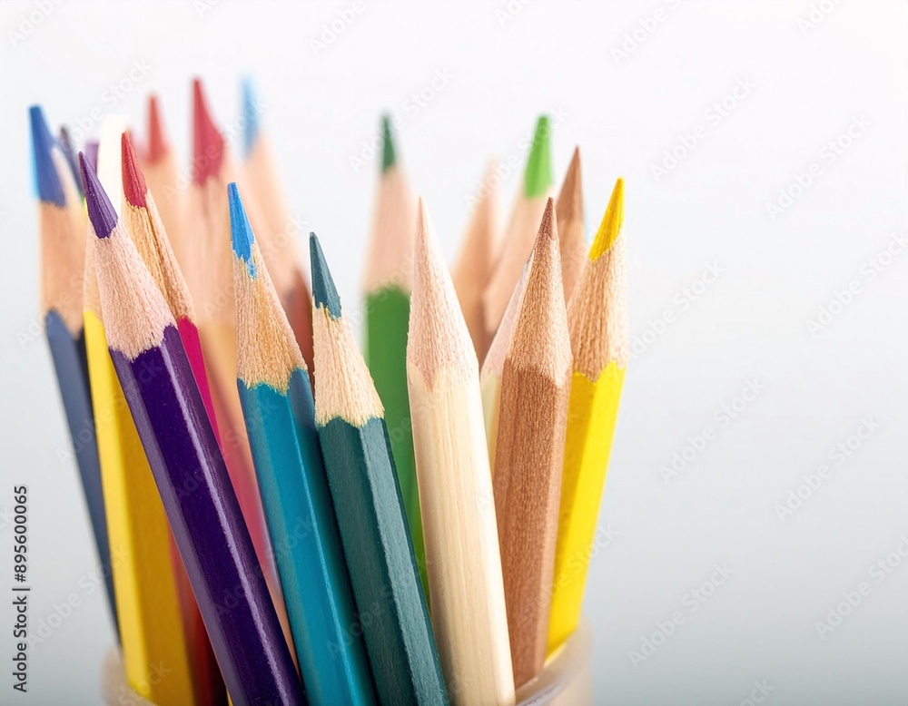 Close-Up View of Colorful Pencils with Copy-Space Close-Up View of Colorful Pencils with Copy-Space