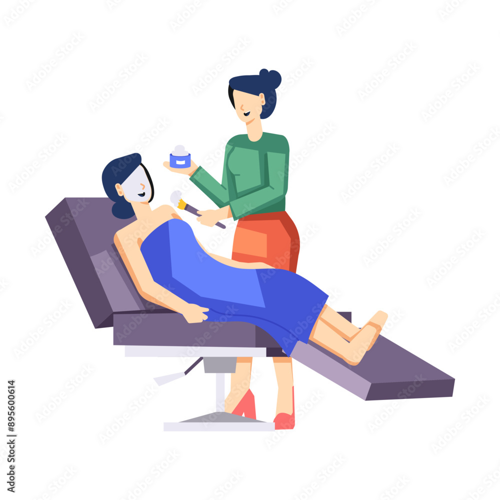 An illustration of applying mask in flat style
An illustration of applying mask in flat style
