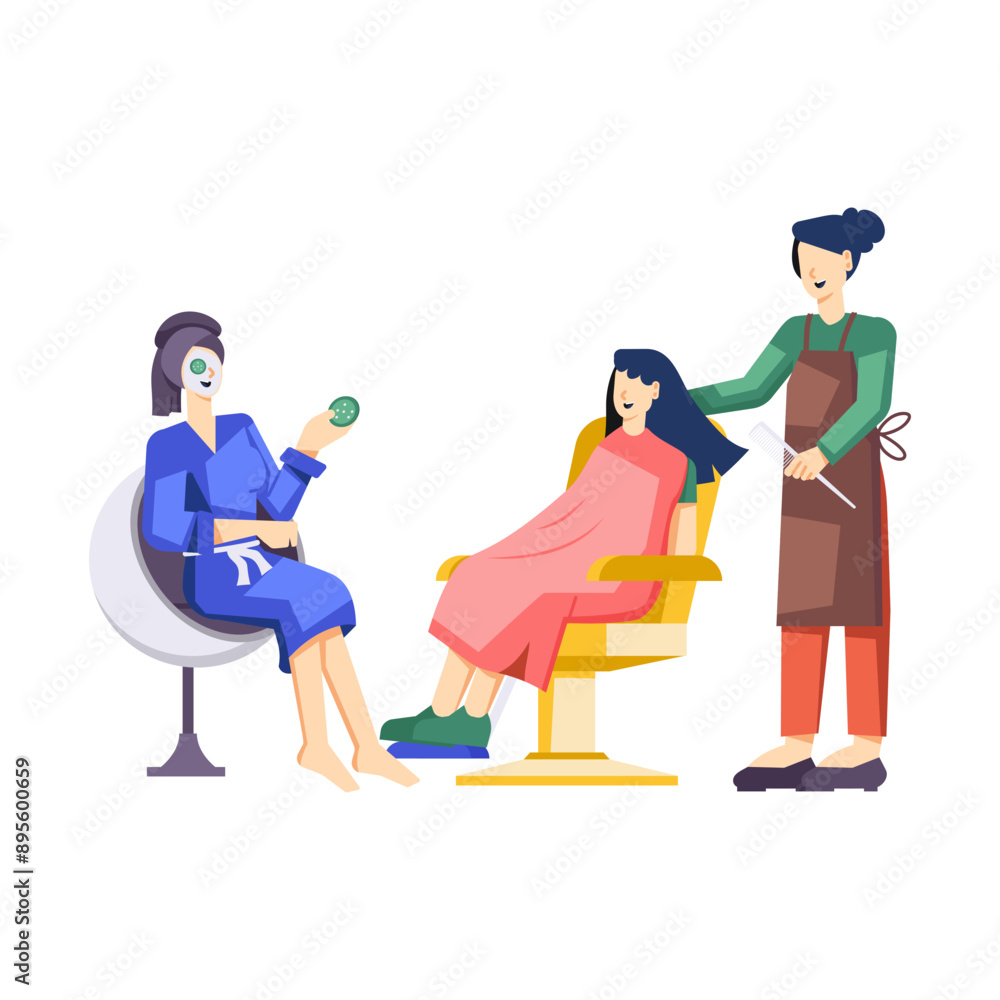Skincare spa illustration in flat style
Skincare spa illustration in flat style