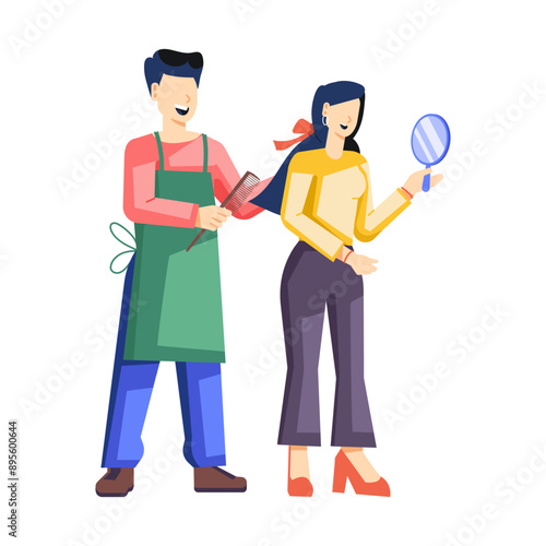 Hair expert illustration in flat style 

