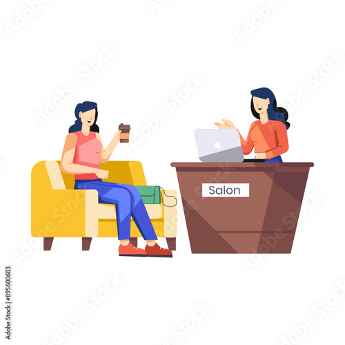 A flat illustration of salon appointment 

