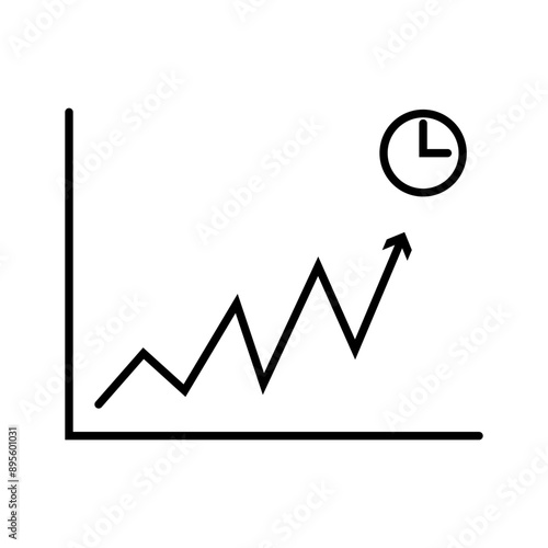 A line graph with an upward trend, indicating growth over time.