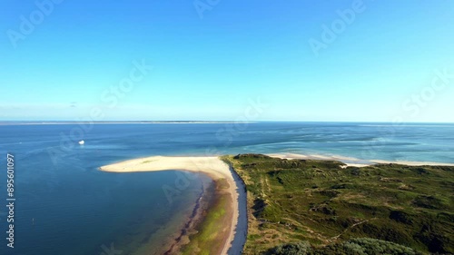 Island of Sylt - Hörnum Odde East Beach - Panorama aerial photograph with 180 degree rotation to the north