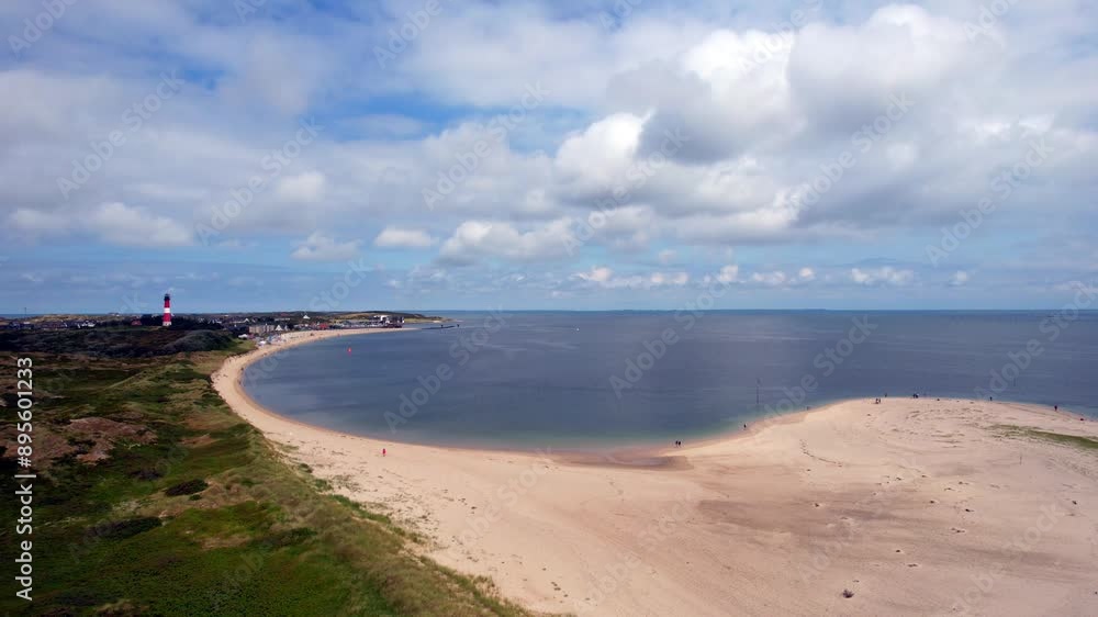 Sylt Island - Hörnum Odde East Beach - rising aerial photograph with fantastic view of the bay and lighthouse Sylt Island - Hörnum Odde East Beach - rising aerial photograph with fantastic view of the bay and lighthouse