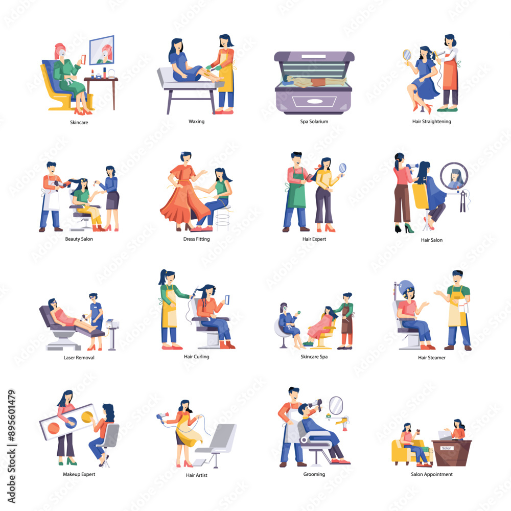 WebBundle of 16 Beauty Parlour Flat Illustrations
WebBundle of 16 Beauty Parlour Flat Illustrations