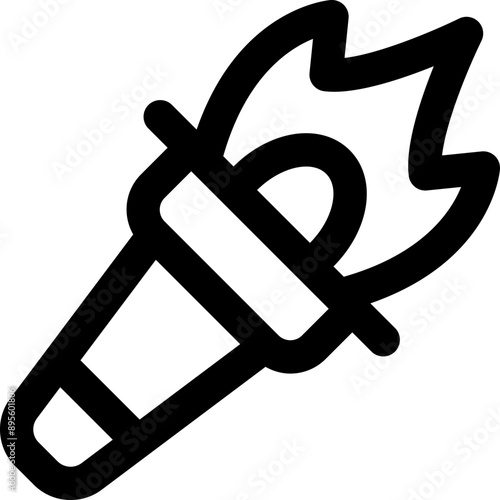torch icon. vector line icon for your website, mobile, presentation, and logo design.