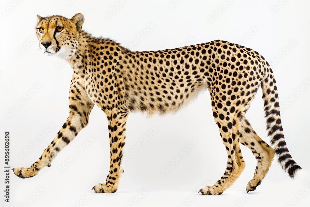 a cheetah on white background a cheetah on white background
