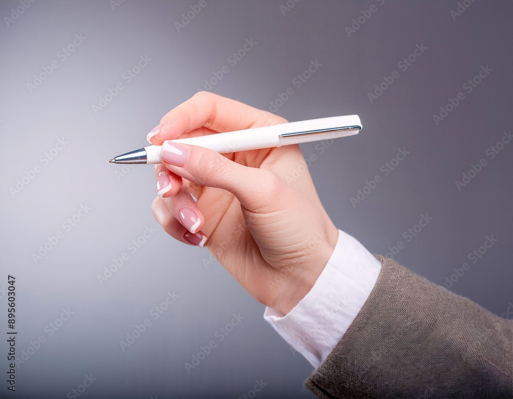 Close-Up Hands Holding Pen Mock-Up Close-Up Hands Holding Pen Mock-Up