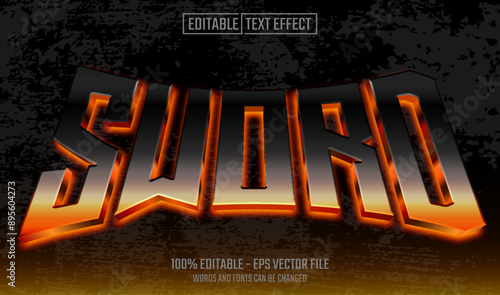 sword editable text effect