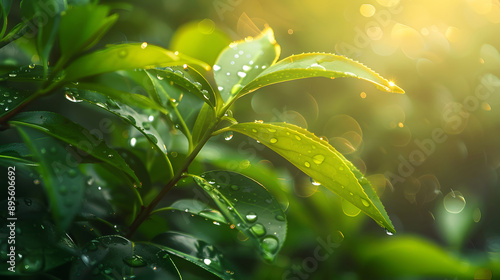 Fresh green leaves background