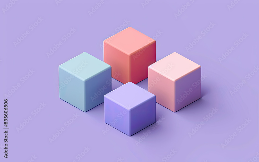 3d render of a cube on purple background. Created with Ai 3d render of a cube on purple background. Created with Ai