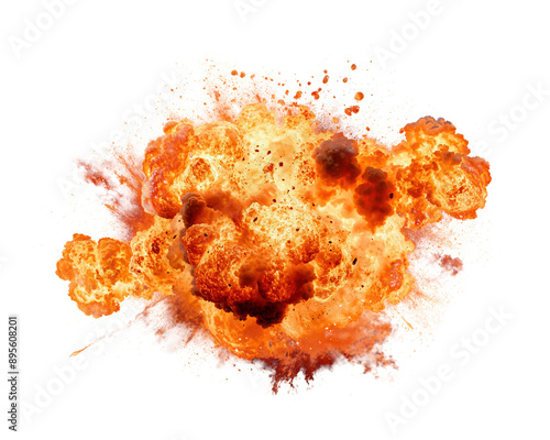 explosion de feu en boule - fond transparent photo