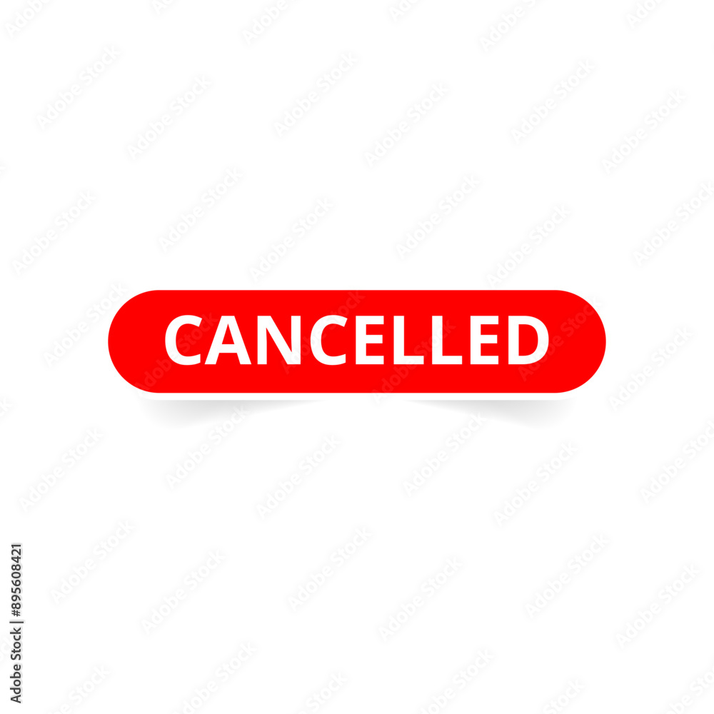 Cancelled button for website, label banner in rounded rectangle design vector illustration Cancelled button for website, label banner in rounded rectangle design vector illustration