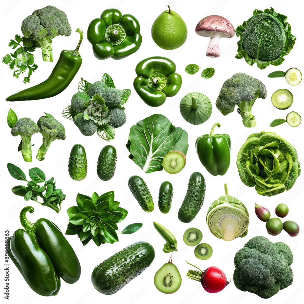 Assorted Green Vegetables and Fruits Collection PNG Transparency Assorted Green Vegetables and Fruits Collection PNG Transparency