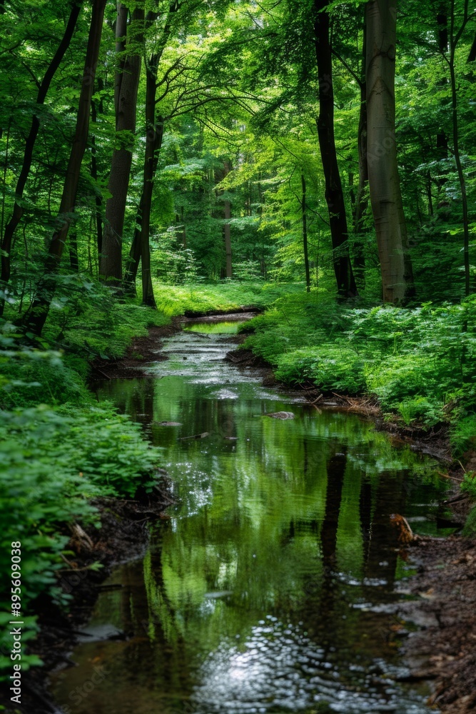 A forest spring scene with fresh water sources captures the essence of rejuvenation and vitality in a natural woodland setting. A forest spring scene with fresh water sources captures the essence of rejuvenation and vitality in a natural woodland setting.