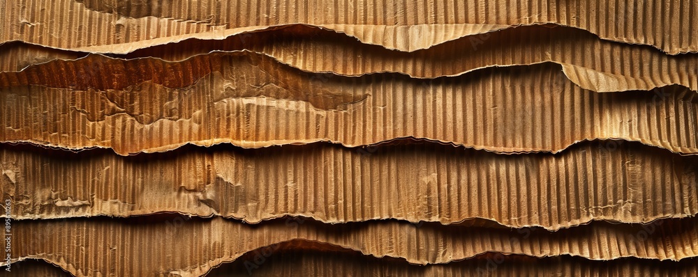 Corrugated cardboard texture with layered design, 4K hyperrealistic photo Corrugated cardboard texture with layered design, 4K hyperrealistic photo