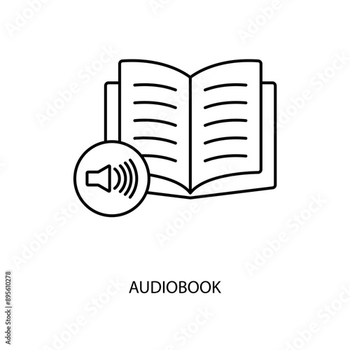 audiobook concept line icon. Simple element illustration. audiobook concept outline symbol design.