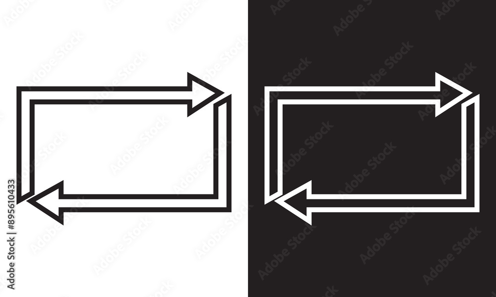 Fototapeta premium Loop repeat icon for graphic design, logo, web site, social media, mobile app, ui illustration. isolated on white and black background. EPS 10