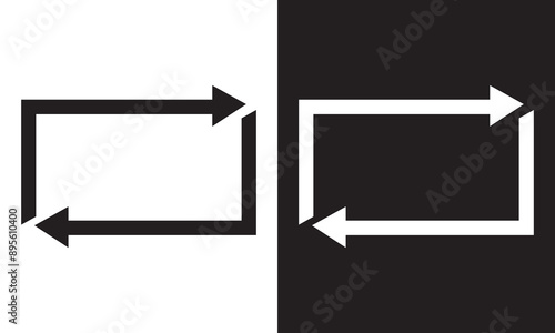 Loop repeat icon for graphic design, logo, web site, social media, mobile app, ui illustration.   isolated on white and black background. EPS 10
