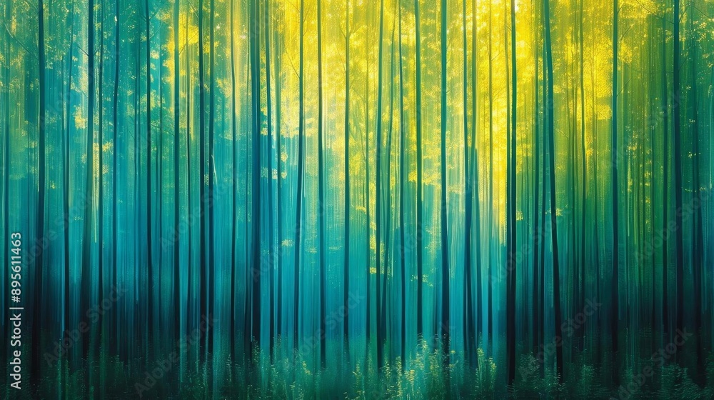 An abstract photograph of a forest scene An abstract photograph of a forest scene