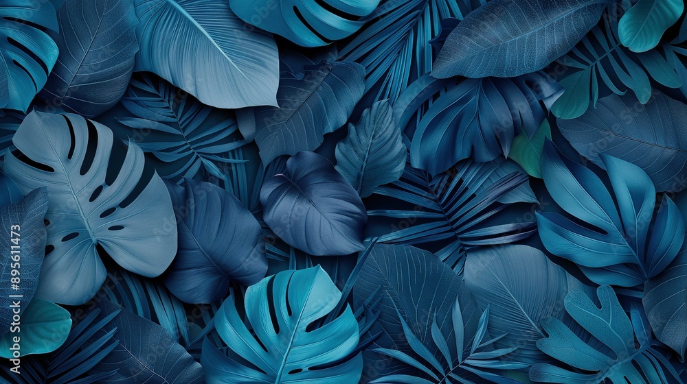 Close-up of leaves with blue tint at top and bottom Close-up of leaves with blue tint at top and bottom