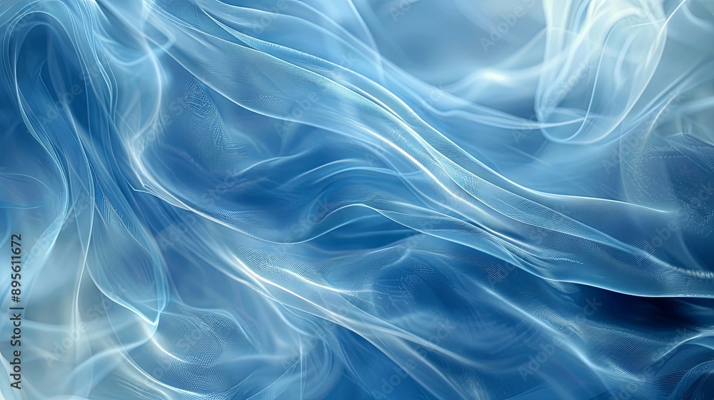 Obraz premium Blue modern website template with a trendy abstract design. Natural background blur provides ample copy space image