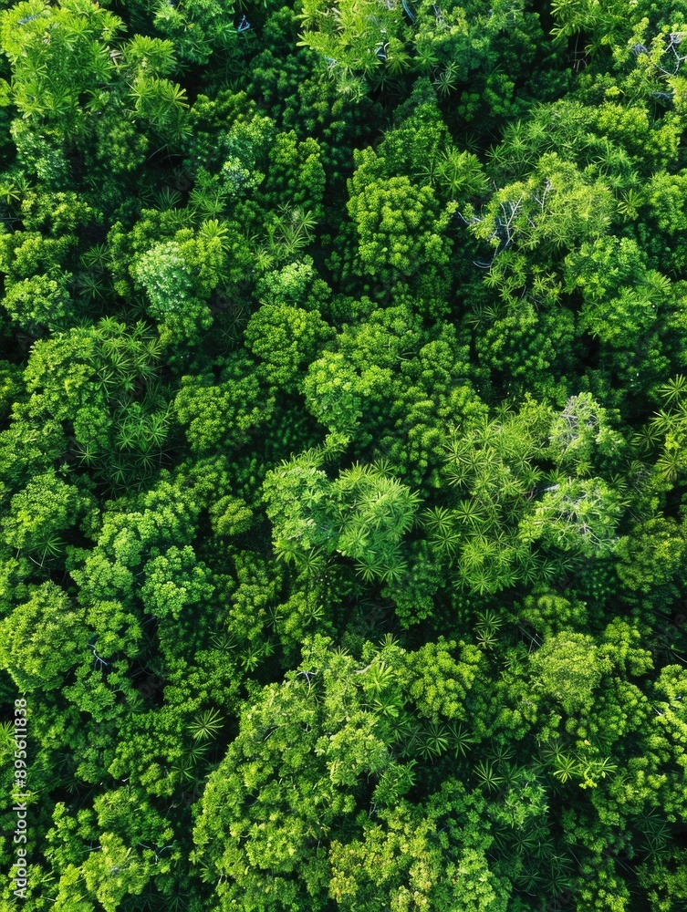 Naklejka premium Aerial View of Lush Green Forest