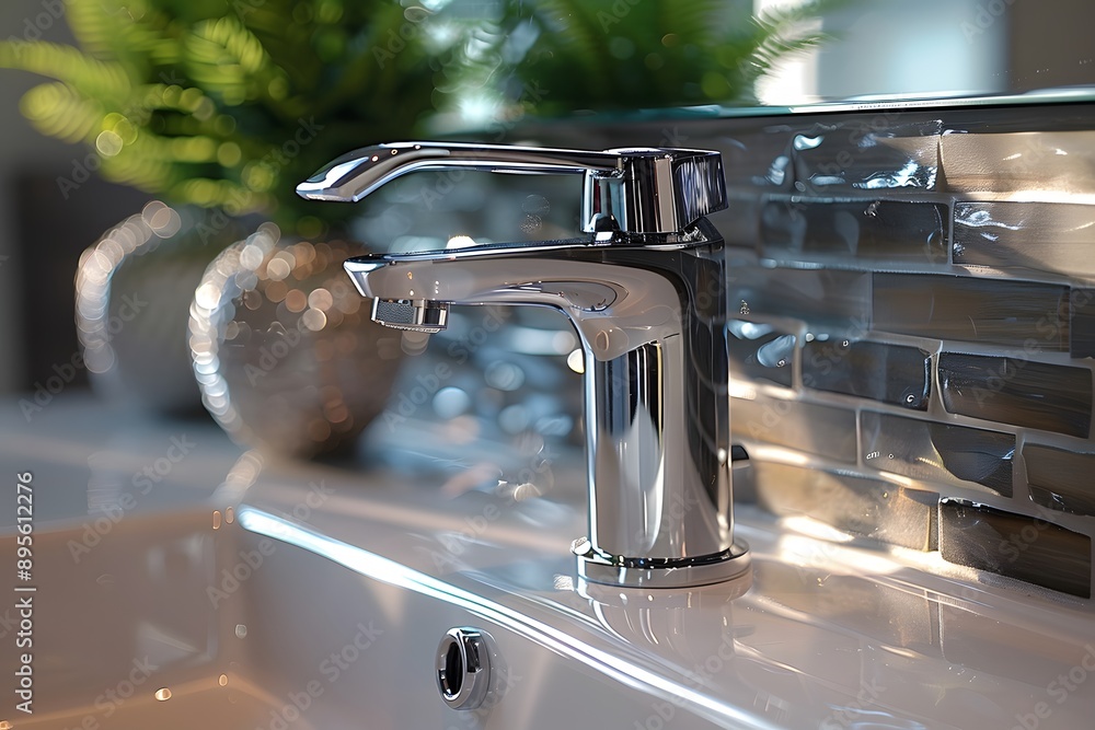 Modern Bathroom Faucet with Greenery Decor - Ideal for Home Design, Interior Inspiration, and Style Ideas Modern Bathroom Faucet with Greenery Decor - Ideal for Home Design, Interior Inspiration, and Style Ideas
