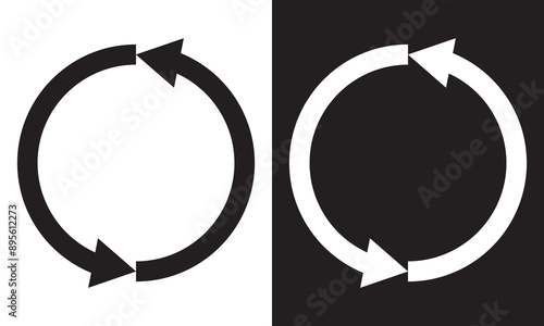 Loop repeat icon for graphic design, logo, web site, social media, mobile app, ui illustration.   isolated on white and black background. EPS 10