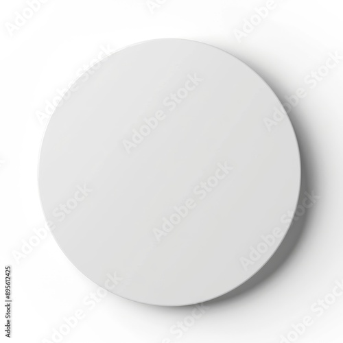 Minimalist White Round Object on Grey Background