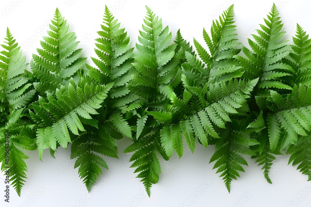Lush Green Fern Leaves in a Fresh Botanical Arrangement for Nature-Themed Designs Lush Green Fern Leaves in a Fresh Botanical Arrangement for Nature-Themed Designs