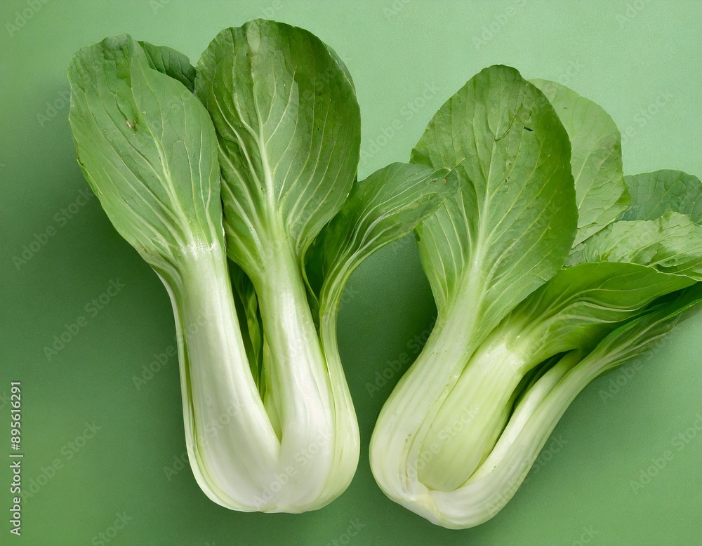 Bok choy or chinese cabbage isolated on green background. Bok choy or chinese cabbage isolated on green background.