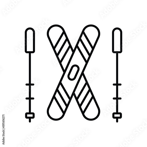 Skiing Equipment vector icon