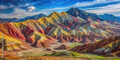 Colorful of mountains in vibrant hues, mountains, colorful,background, nature, landscape, vibrant, colors, scenic, beauty