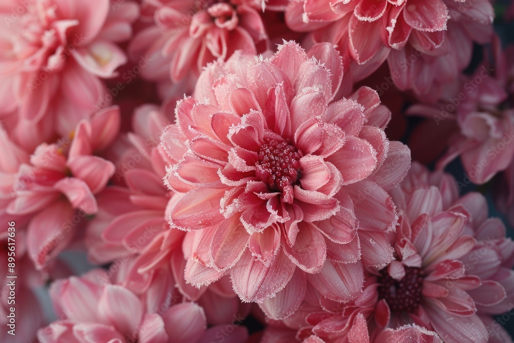 Pink Flowers with Frost Pink Flowers with Frost