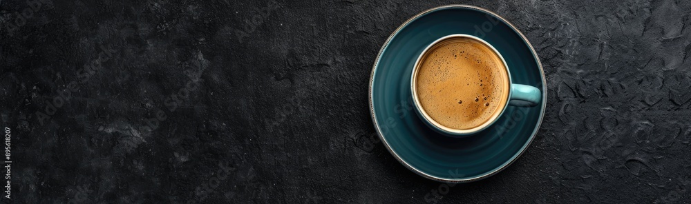 Fototapeta premium A Cup of Coffee on a Dark Background
