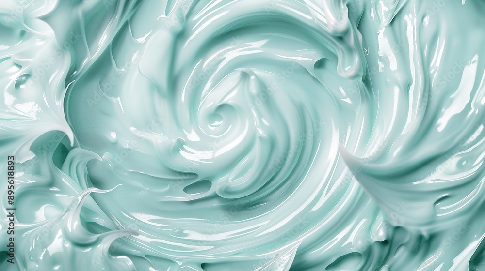 A close-up of a swirling blue paint on a white canvas with white swirls at its center A close-up of a swirling blue paint on a white canvas with white swirls at its center