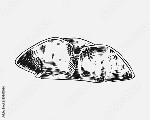 Pirate hat sketch hand drawn vector illustration.