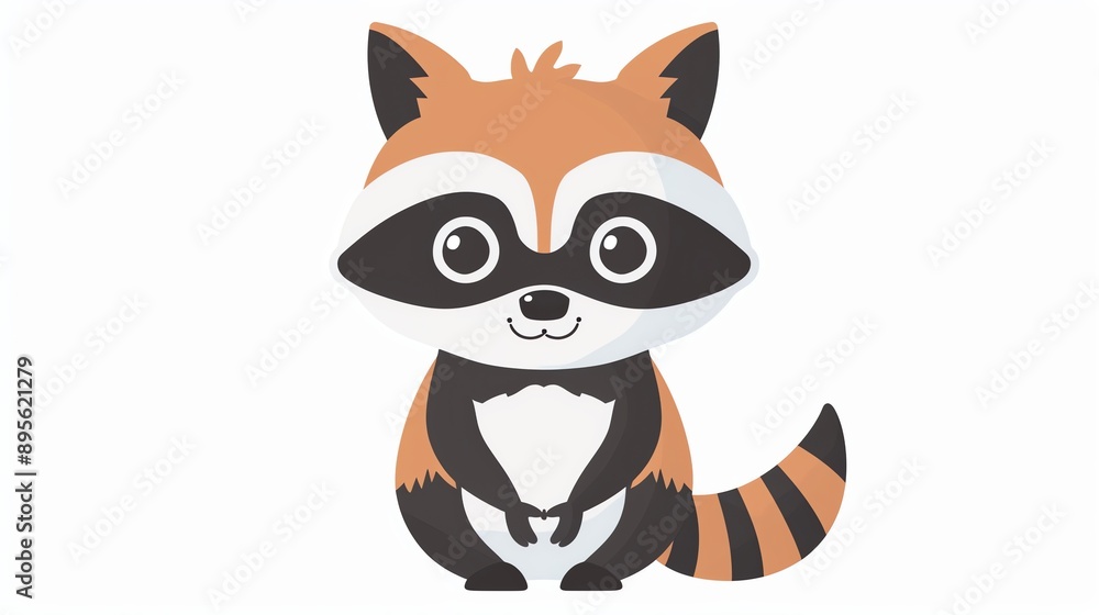 Create a clipart of a Raccoon Bandit A cute raccoon with a playful maskin a kawaii style, simplified to feature fewer elements for a cleaner look, Use a color palette that is appealing to child Create a clipart of a Raccoon Bandit A cute raccoon with a playful maskin a kawaii style, simplified to feature fewer elements for a cleaner look, Use a color palette that is appealing to child